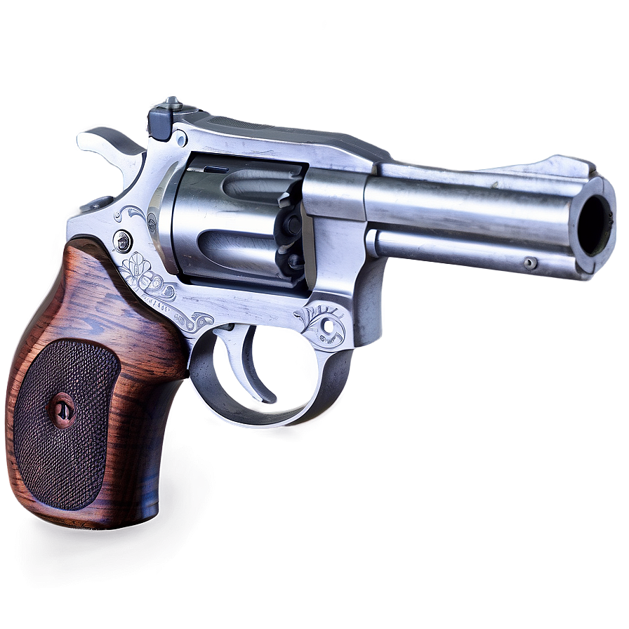 Revolver On Wooden Table Png 81