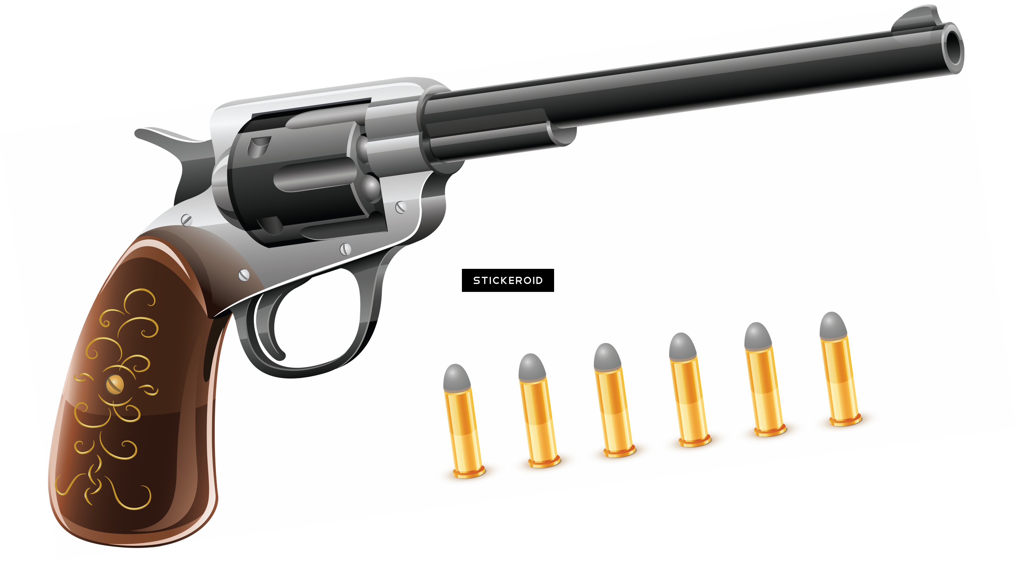 Revolverand Bullets Illustration