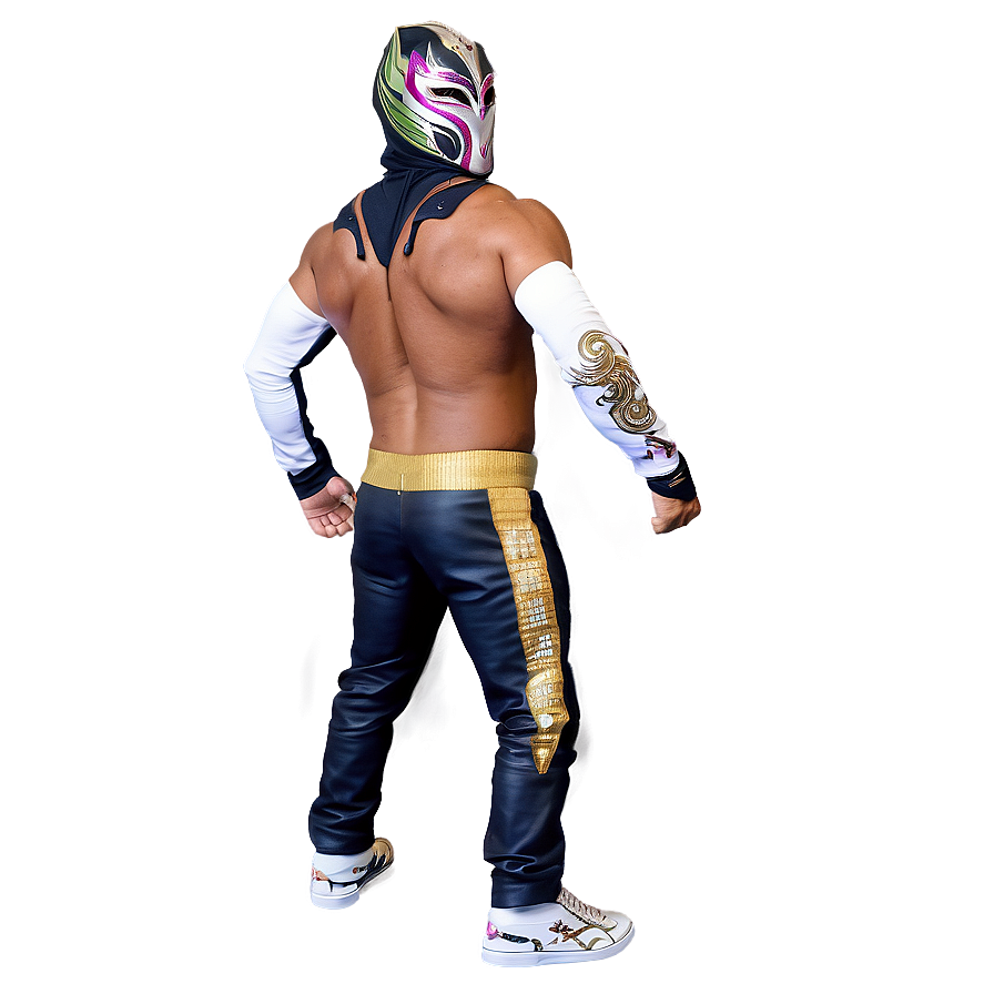 Rey_ Mysterio_ Back_ Pose_ Wrestling_ Attire