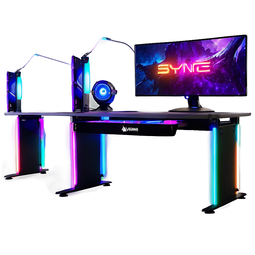 Rgb Lighting Gaming Desk Png 06212024