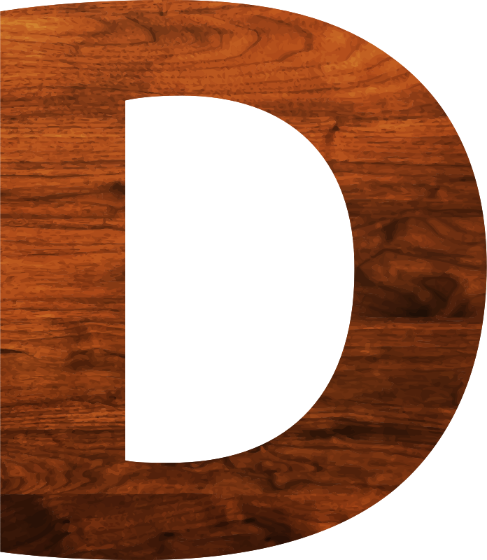 Rich Mahogany Wood Texturewith Cutout Letter D