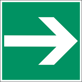 Right Arrow Sign Green Background