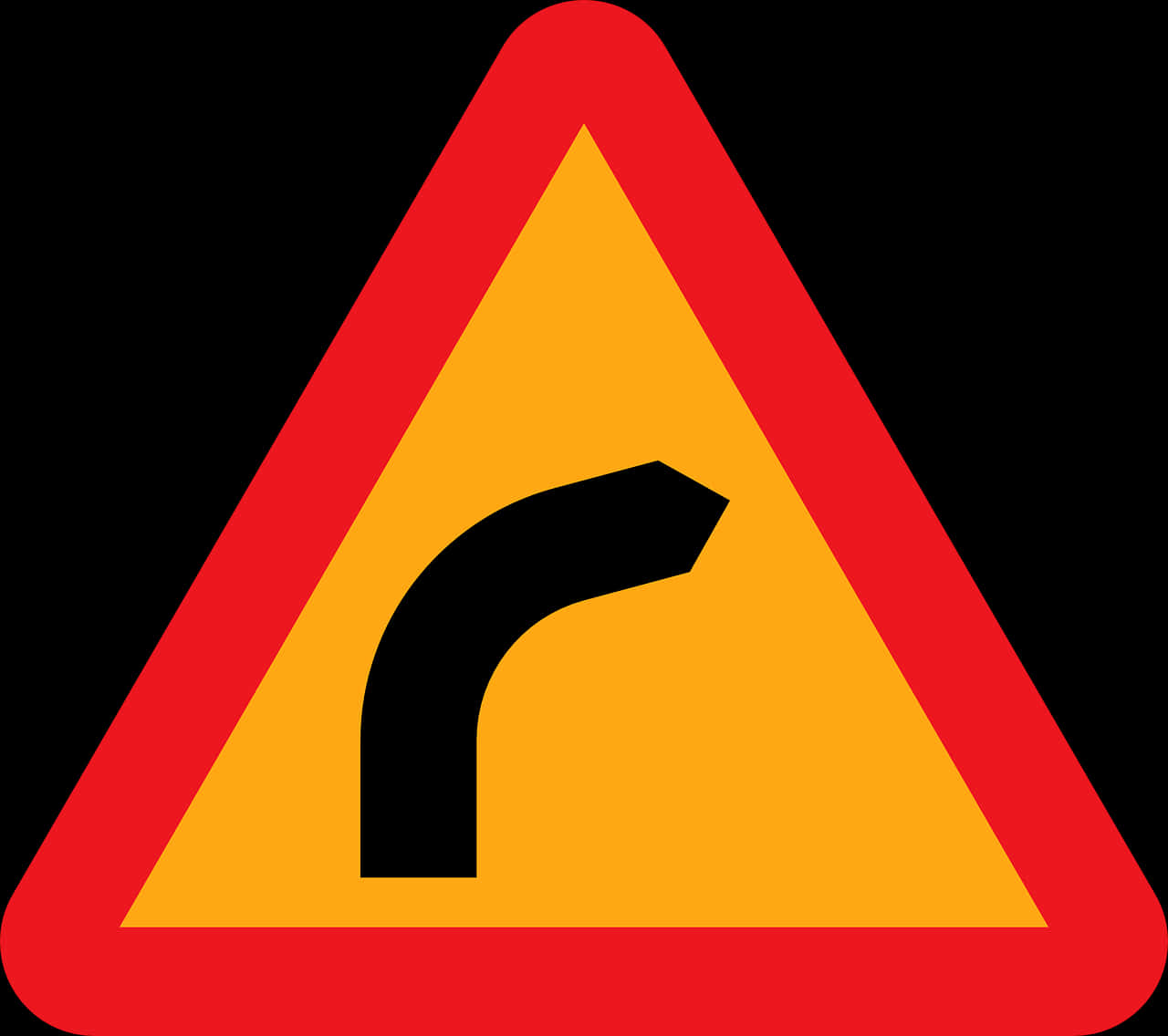 Right Curve Warning Sign