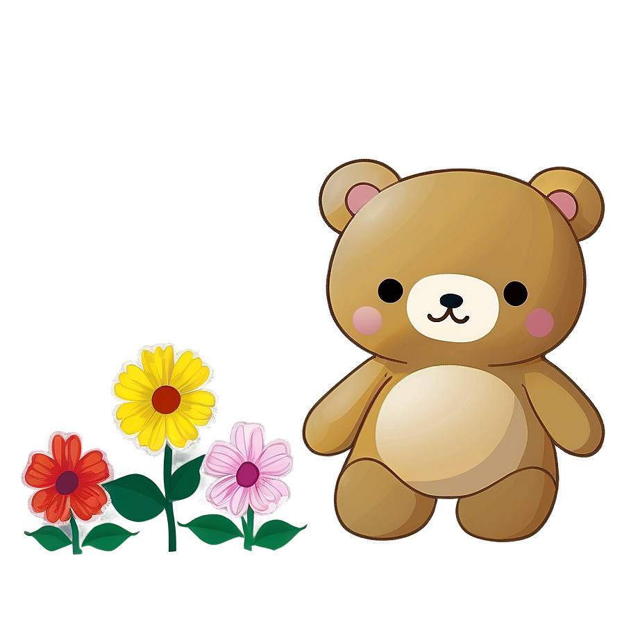 Rilakkuma And Flowers Png Qju58