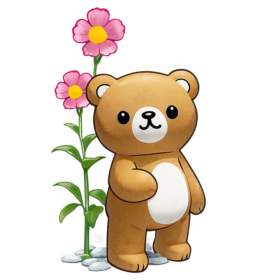 Rilakkuma And Flowers Png Rxj