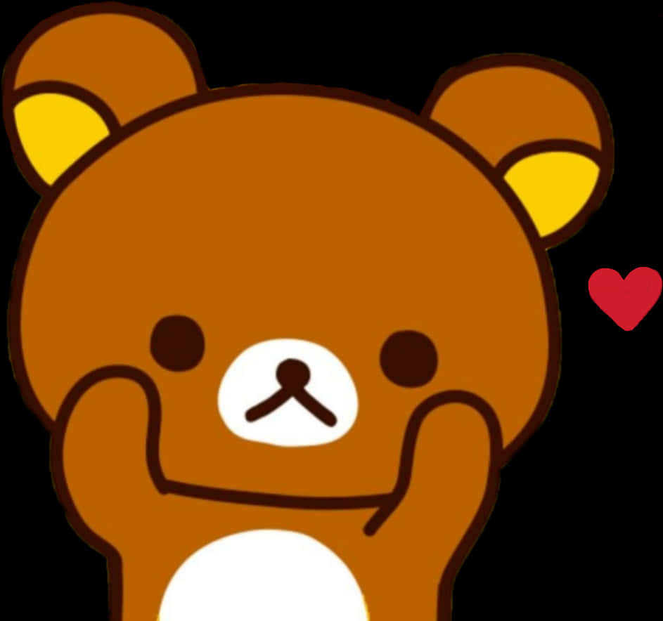 Rilakkuma Cartoon Bear Love Heart