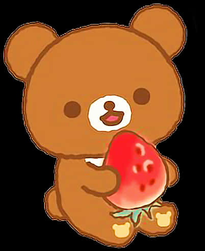 Rilakkuma Holding Strawberry Cartoon