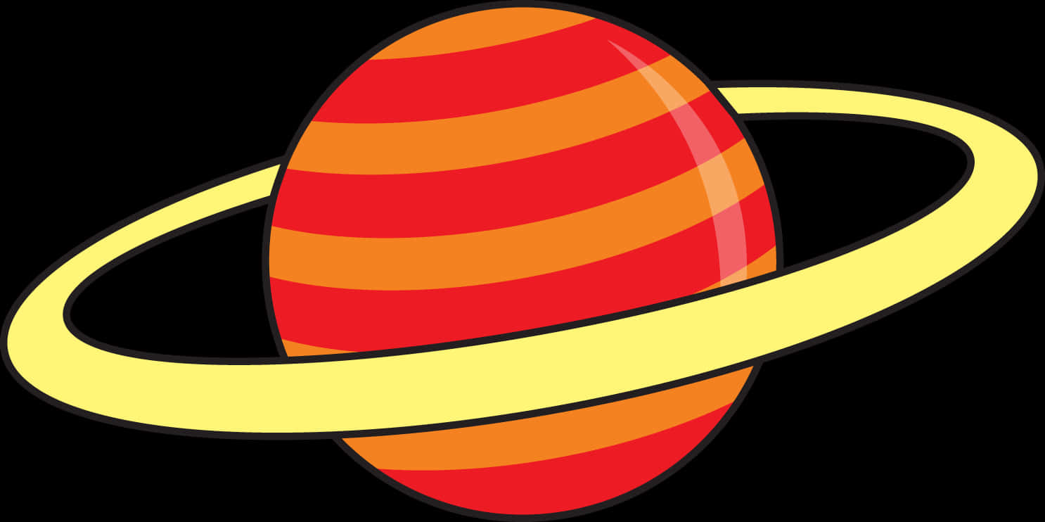 Ringed Planet Graphic Illustration