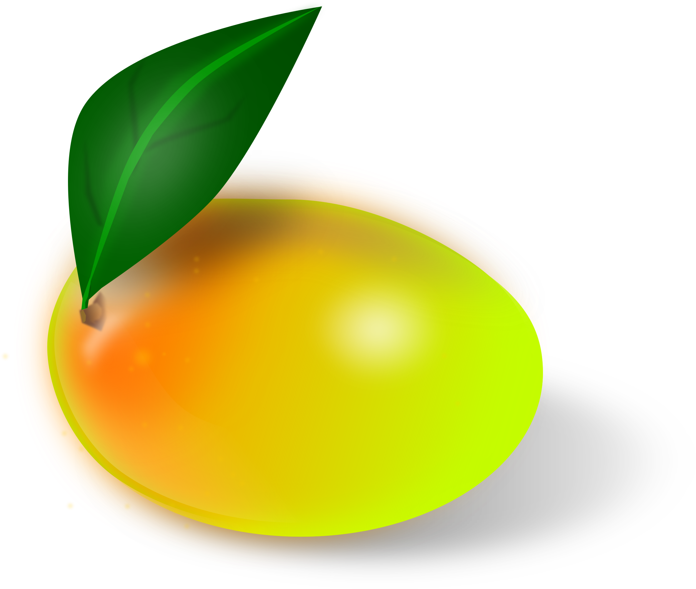 Ripe Mango With Leaf