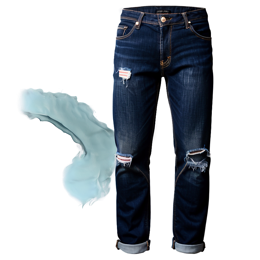 Ripped Folded Jeans Png Tuv78