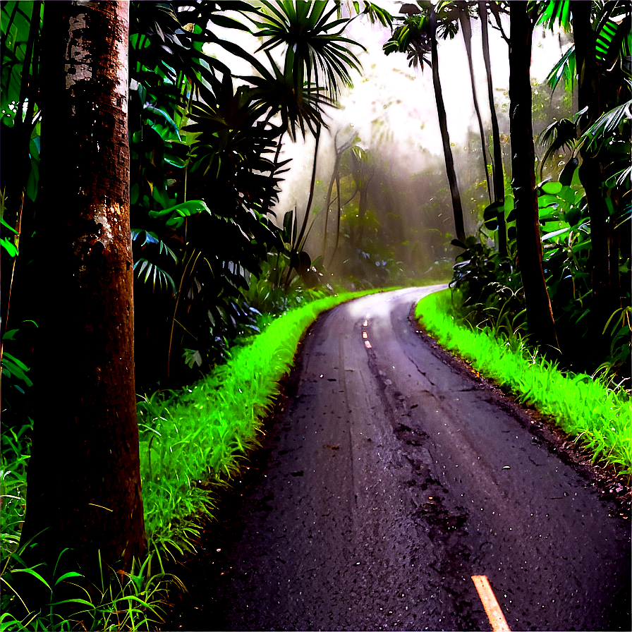 Road In Rainforest Png Han