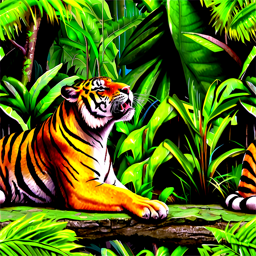 Roaring Tiger In Jungle Png Kvh