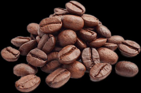 Roasted Coffee Beans Black Background