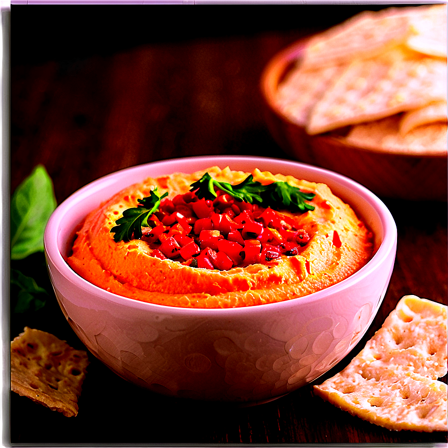 Roasted Red Bell Pepper Hummus Png Nxq30