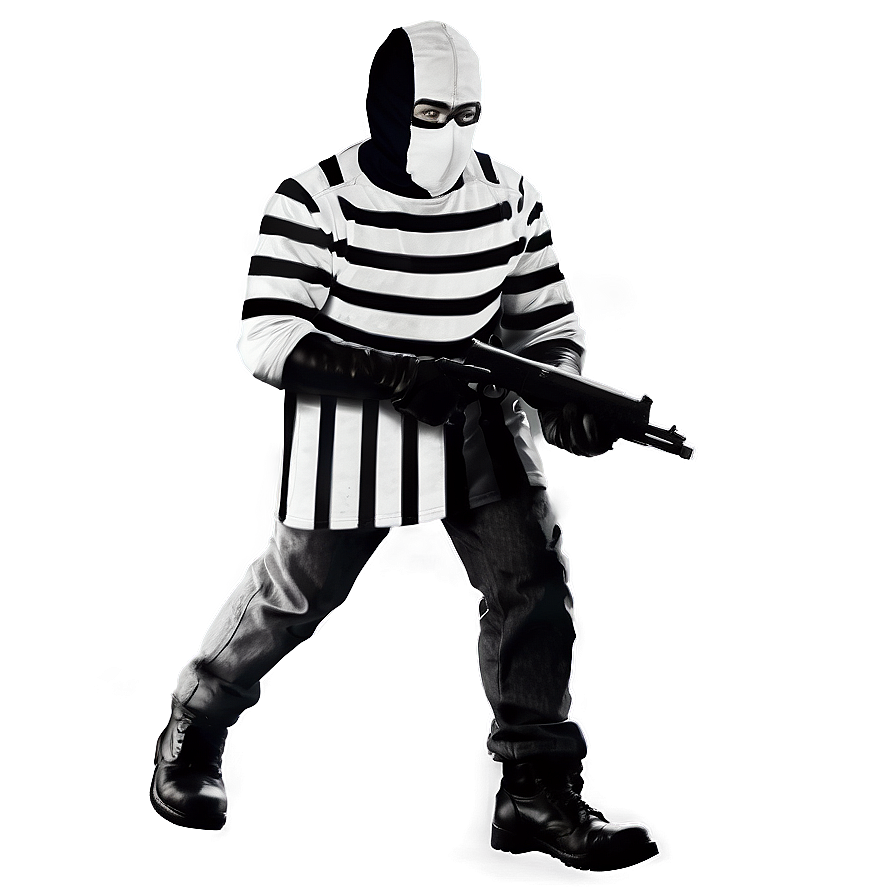 Robber In Black And White Png 86