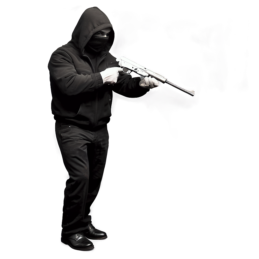 Robber In Black And White Png Ygm19