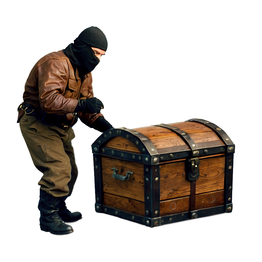 Robber With Treasure Chest Png Ohd88