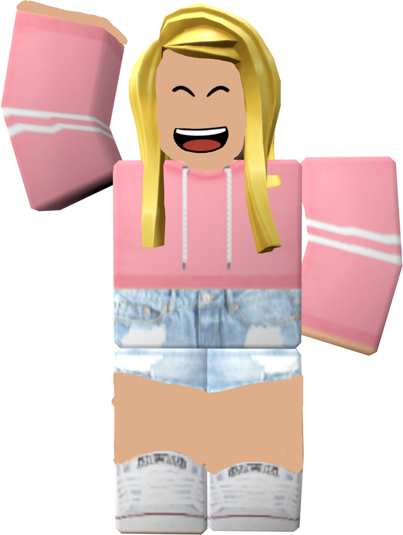 Roblox Character Laughing Pink Hoodie