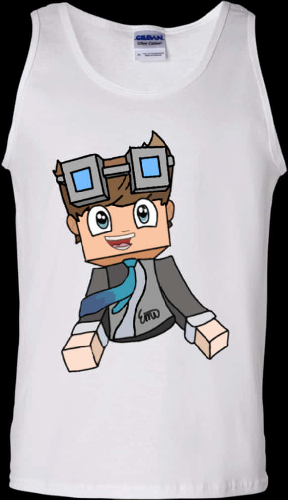 Roblox Character Printed White Tank Top