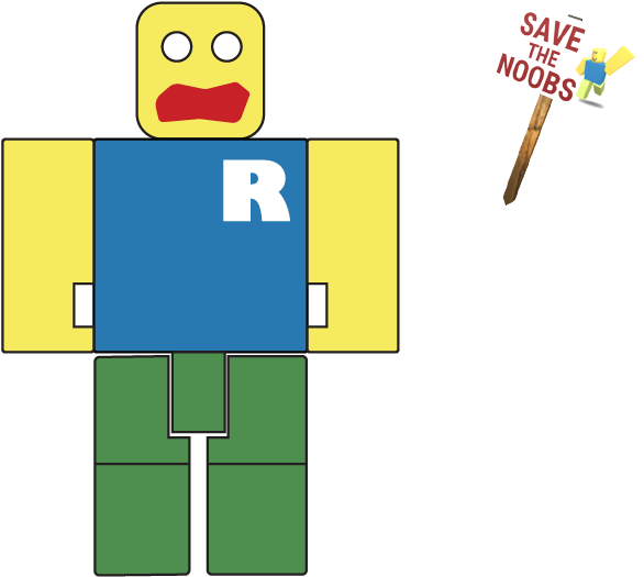 Roblox Character Save The Noobs Sign