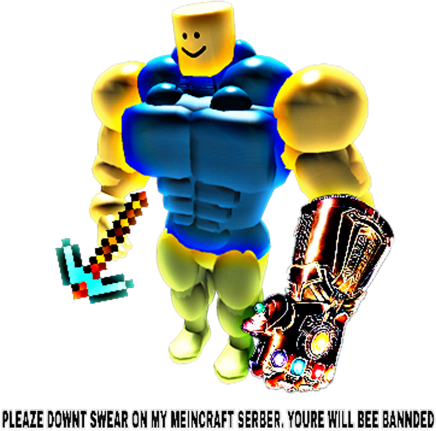 Roblox Character With Infinity Gauntletand Minecraft Sword