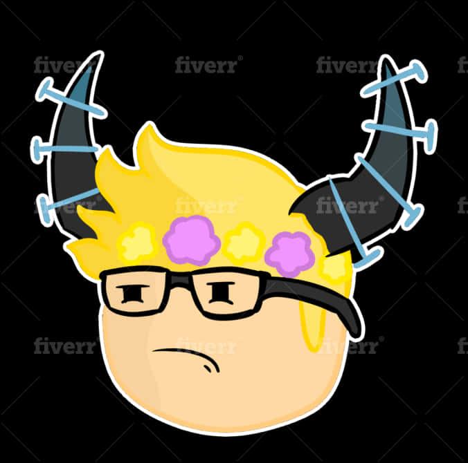 Roblox Yellow Hair Facewith Glassesand Flowers