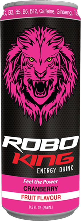 Robo King Cranberry Energy Drink Can