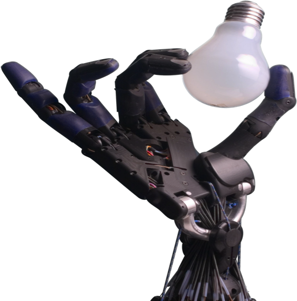 Robot Hand Holding Lightbulb