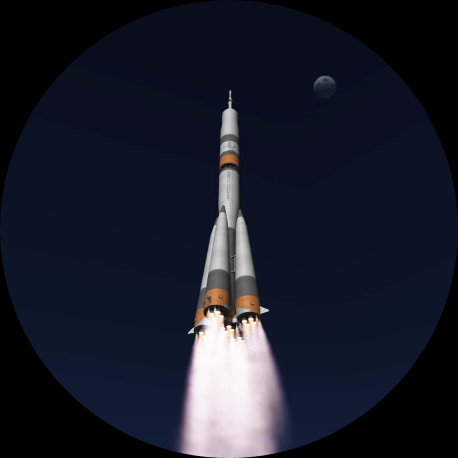 Rocket Launch Moon Backdrop