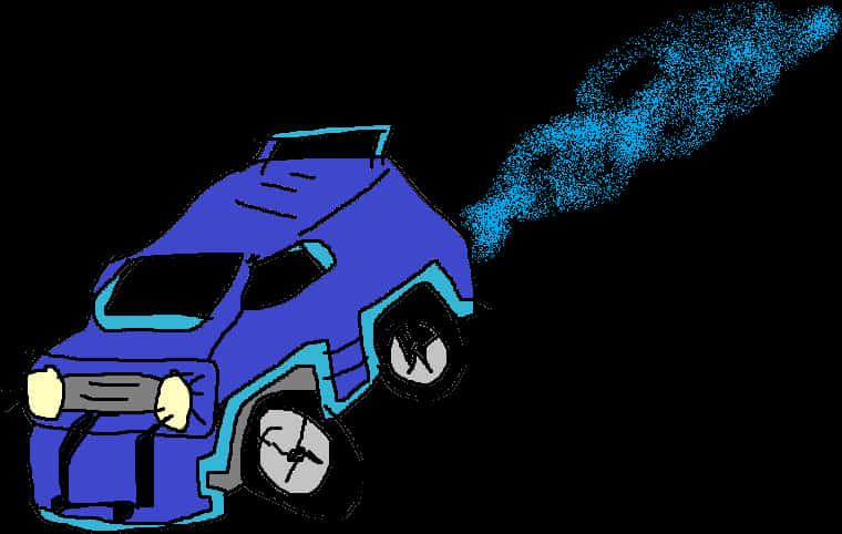 Rocket League Boosting Car Illustration