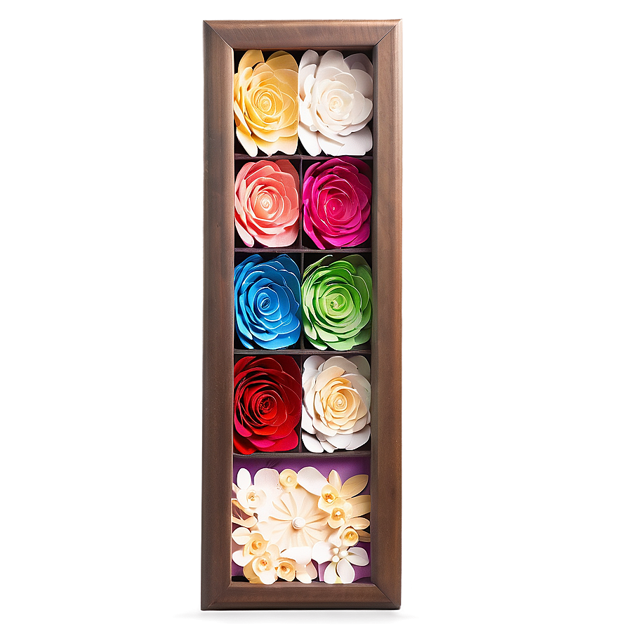 Rolled Flower Shadow Box Art Png 9