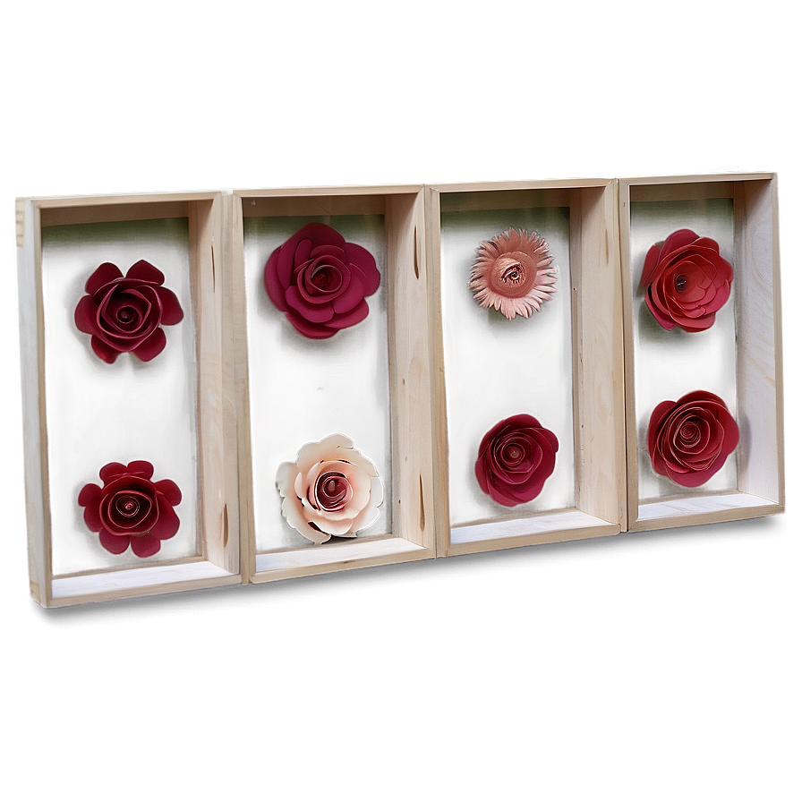 Rolled Flower Shadow Box Art Png 96