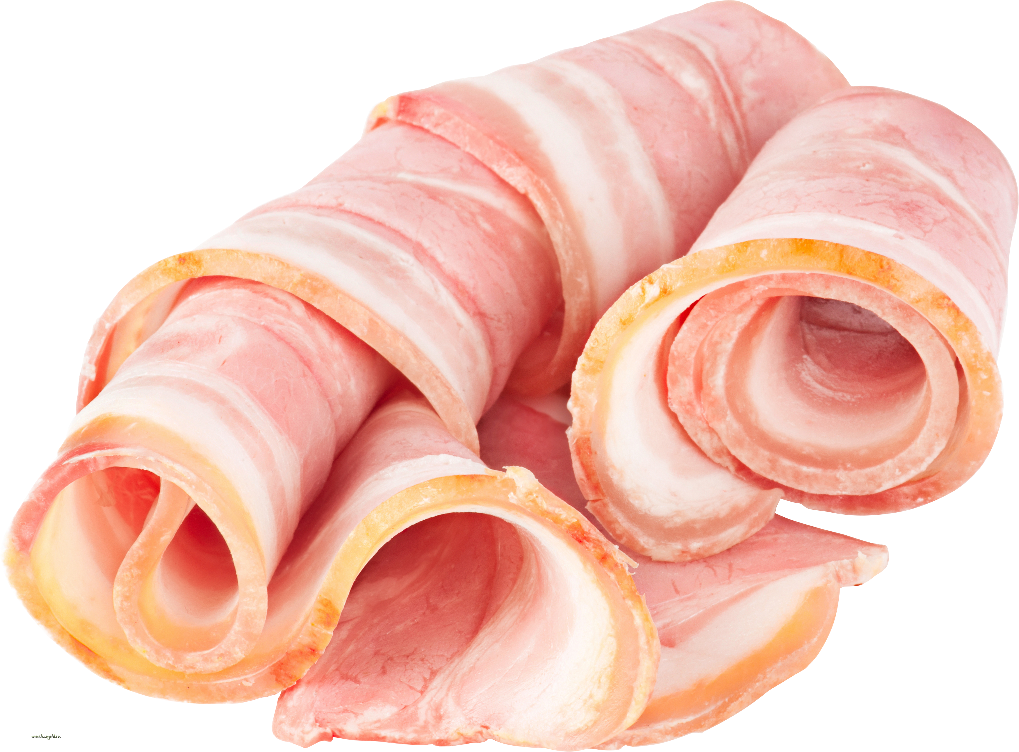 Rolled Slicesof Raw Bacon