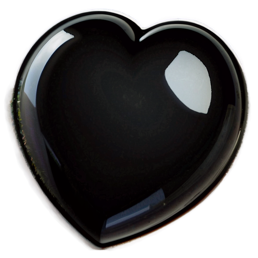 Romantic Black Heart Png 06272024