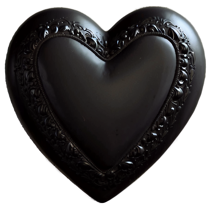 Romantic Black Heart Png 10