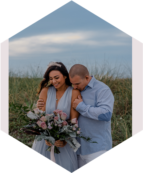 Romantic Couple Beach Wedding Moment