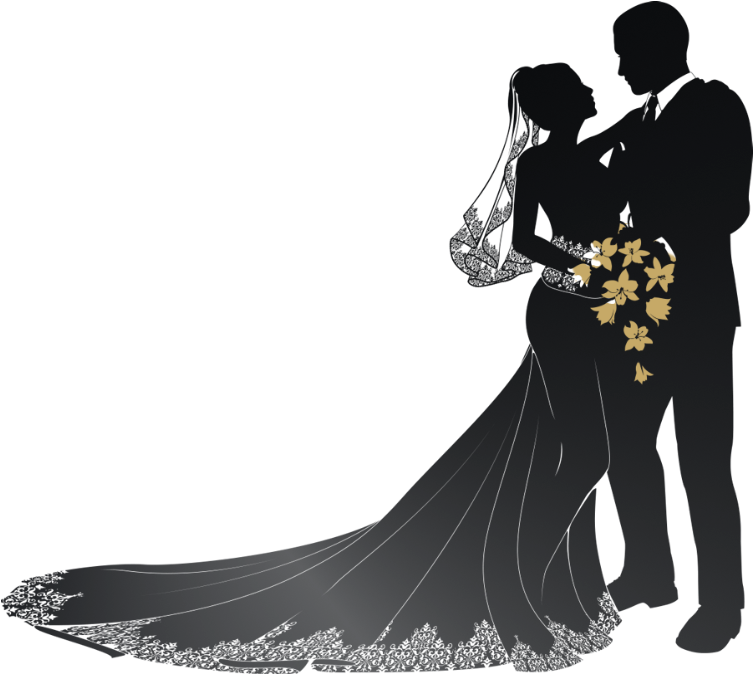 Romantic Couple Silhouette Floral Accent.png