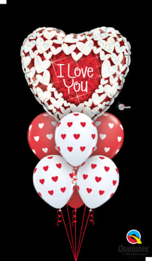 Romantic Heart Balloons Love Message