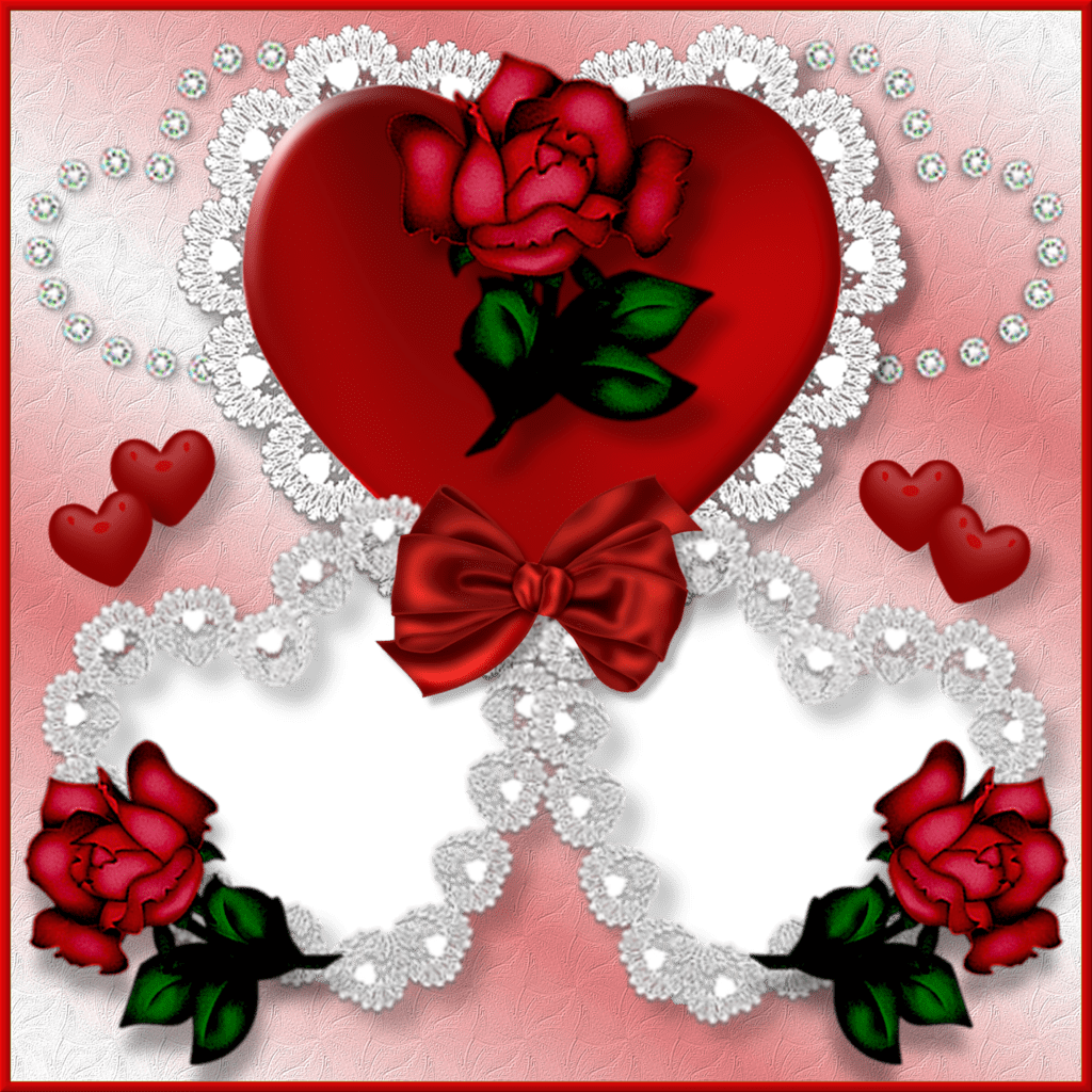 Romantic Heart Rose Frame