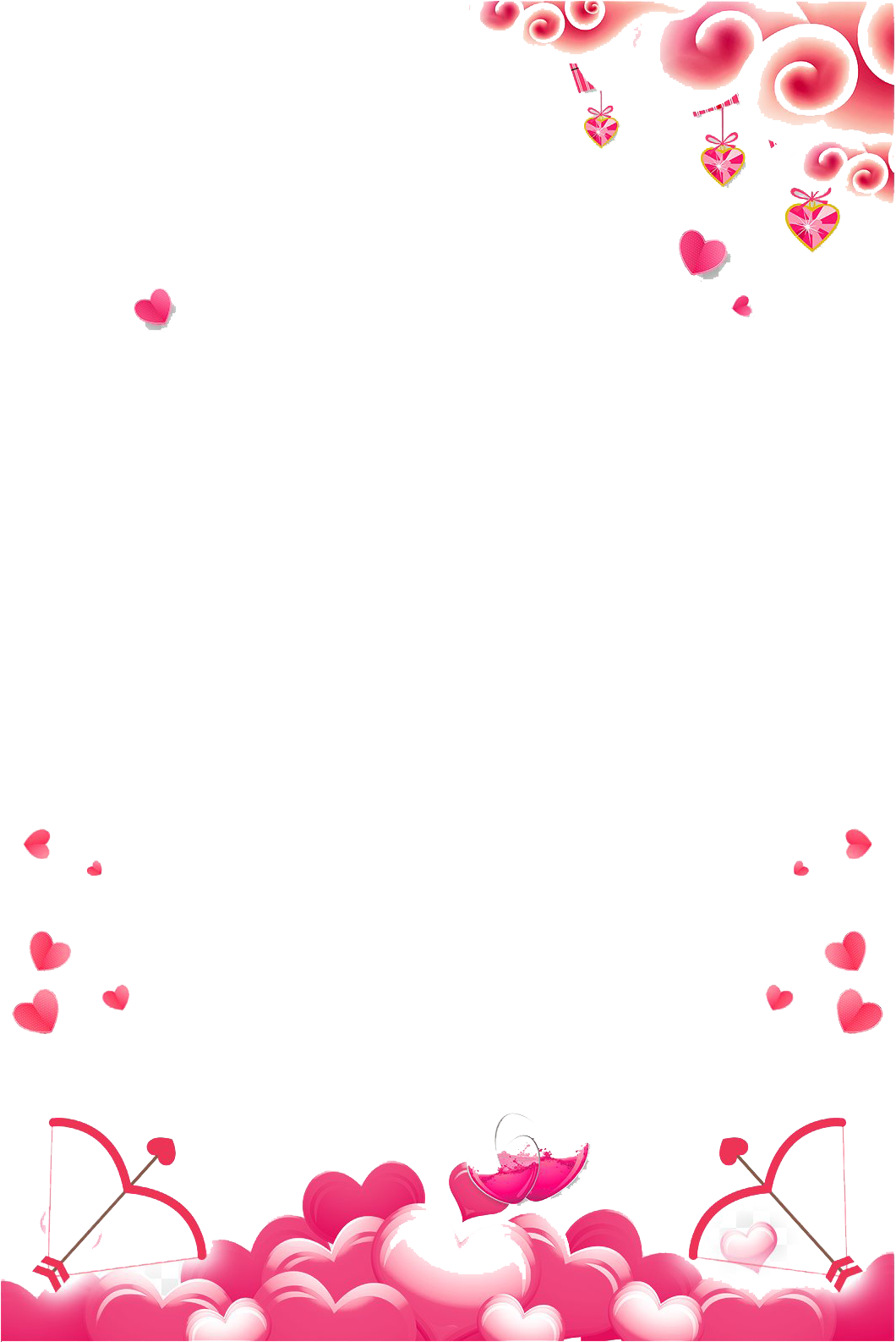 Romantic Hearts Border Design