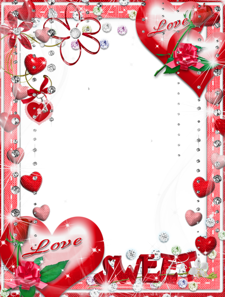 Romantic Heartsand Roses Frame