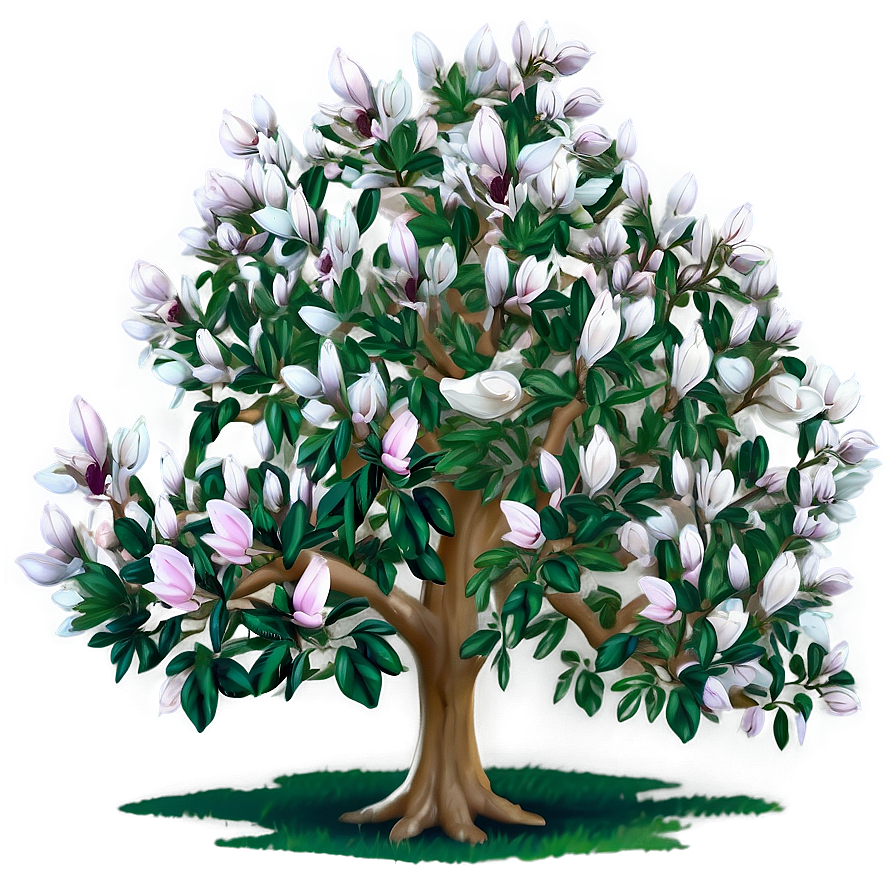 Romantic Magnolia Tree Scene Png Umq