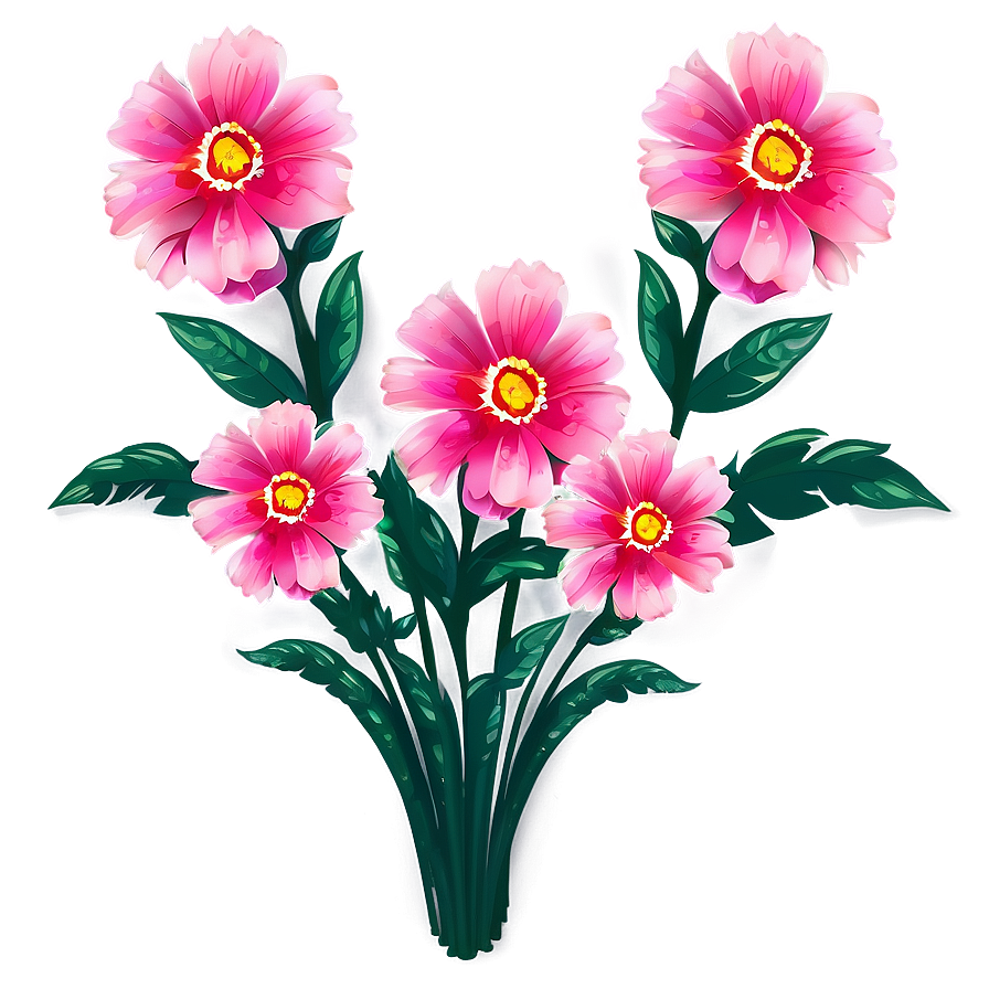 Romantic Pink Flowers Png Tan17