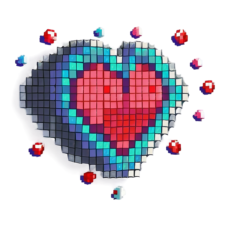 Romantic Pixel Heart Png Ngs36