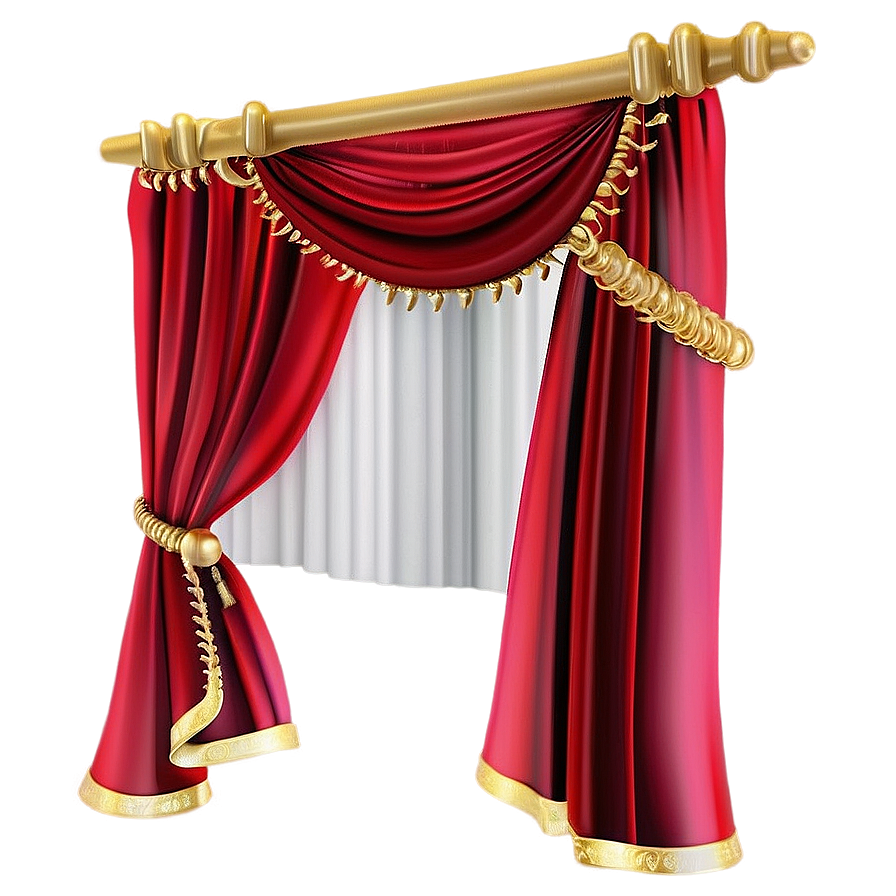 Romantic Red Curtain Png Xin