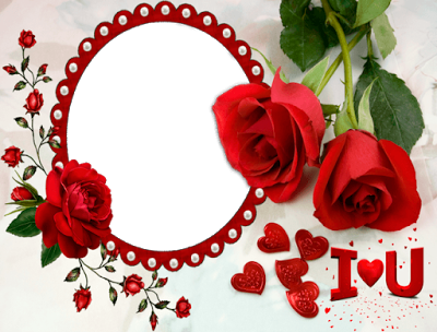 Romantic Red Rose Love Frame