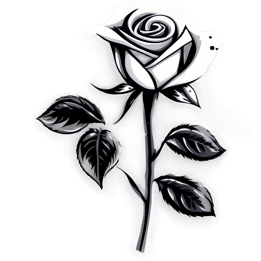 Romantic Rose Black And White Png 06132024