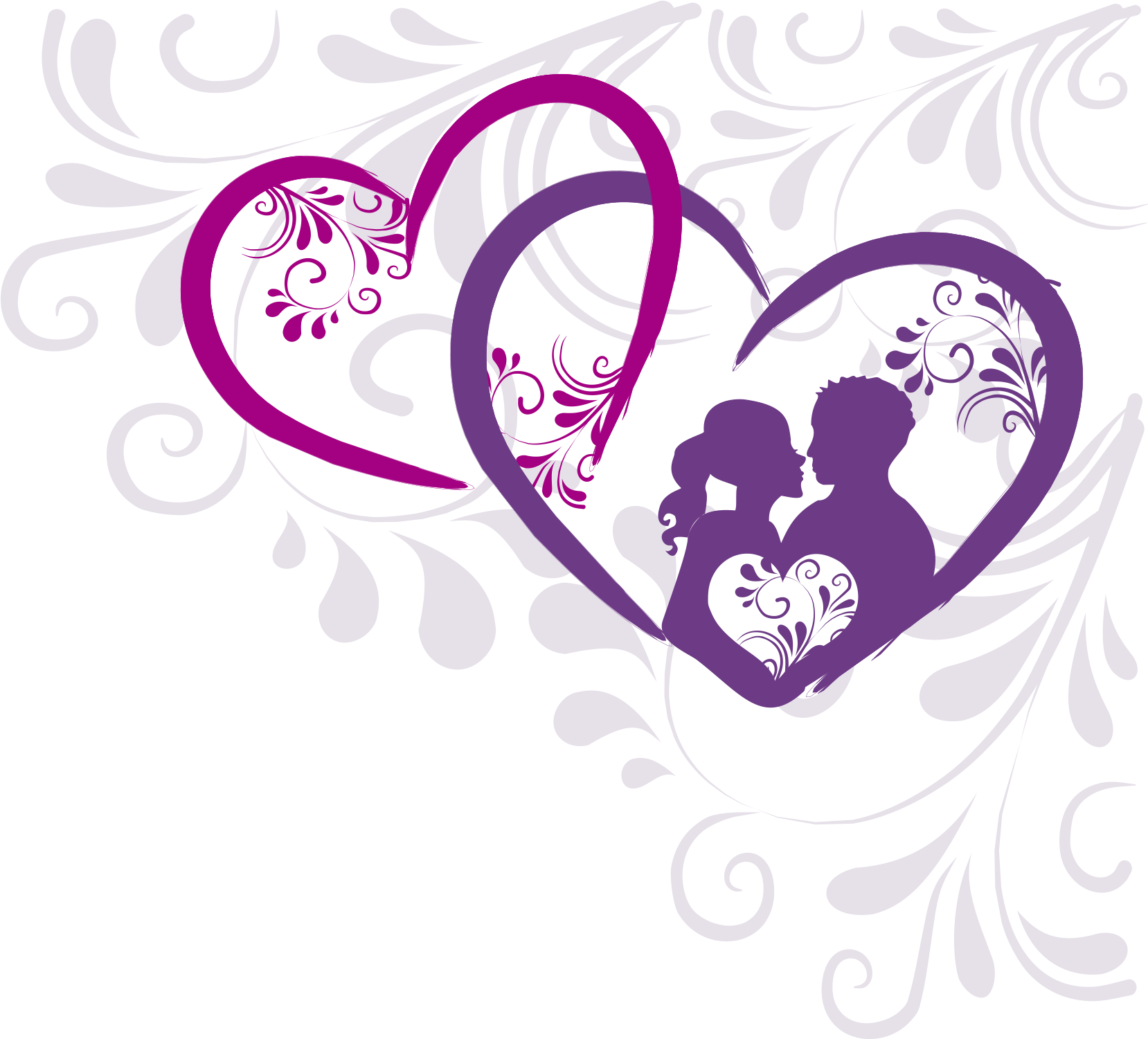 Romantic Silhouette Heart Design