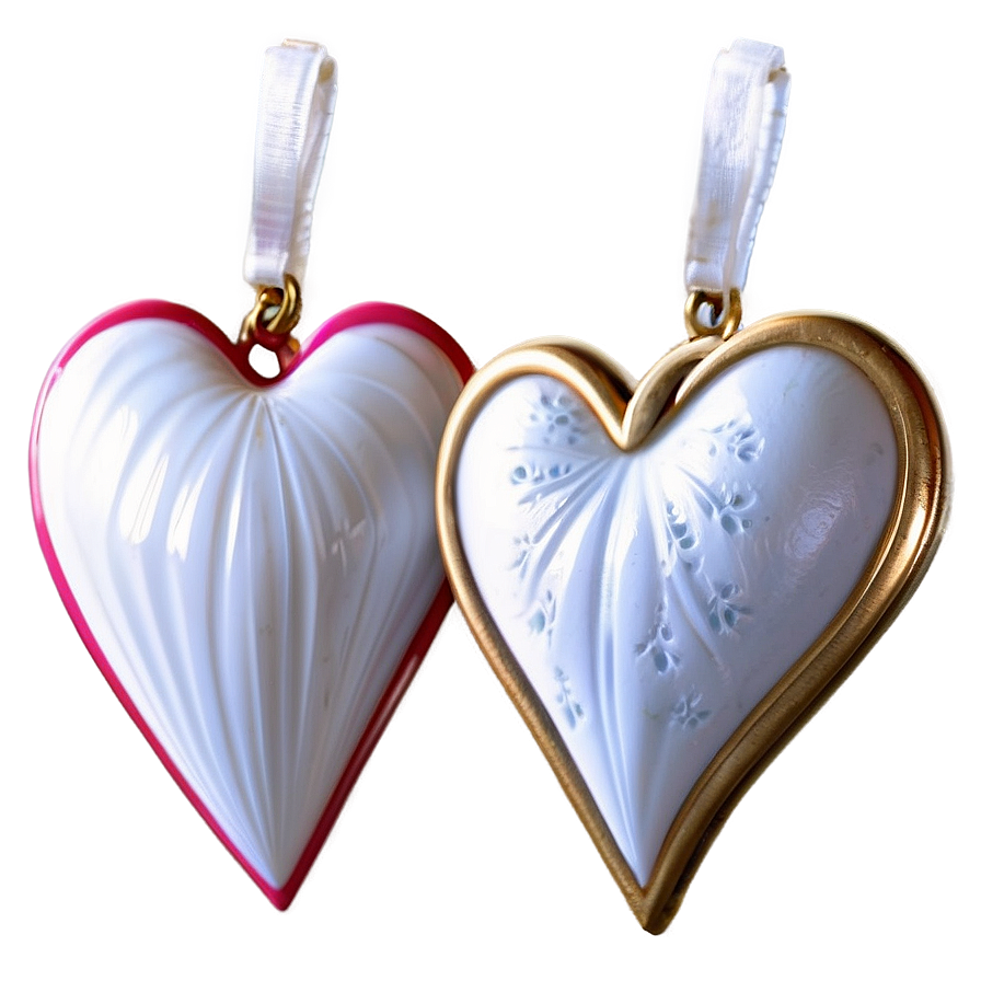 Romantic White Hearts Png Fgm