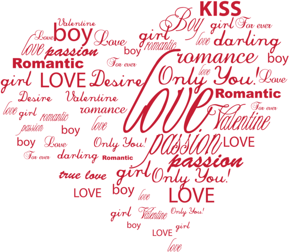 Romantic Word Collage Love Concepts